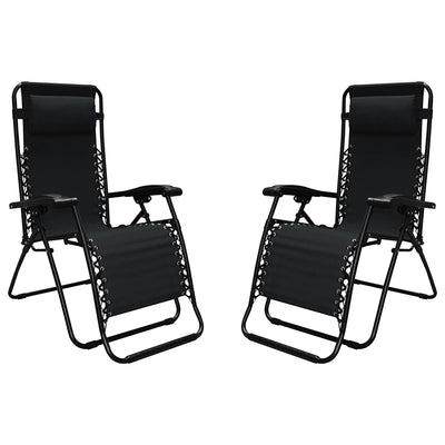 Caravan Sports Zero Gravity Outdoor Folding Patio Lounge Chair, Pair (Open Box)