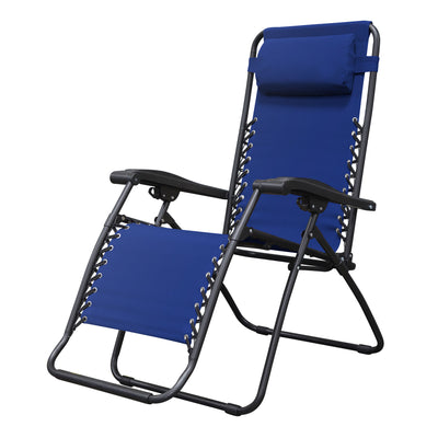 Caravan Sports Zero Gravity Outdoor Folding Camping Patio Lounge Chair, Blue - VMInnovations