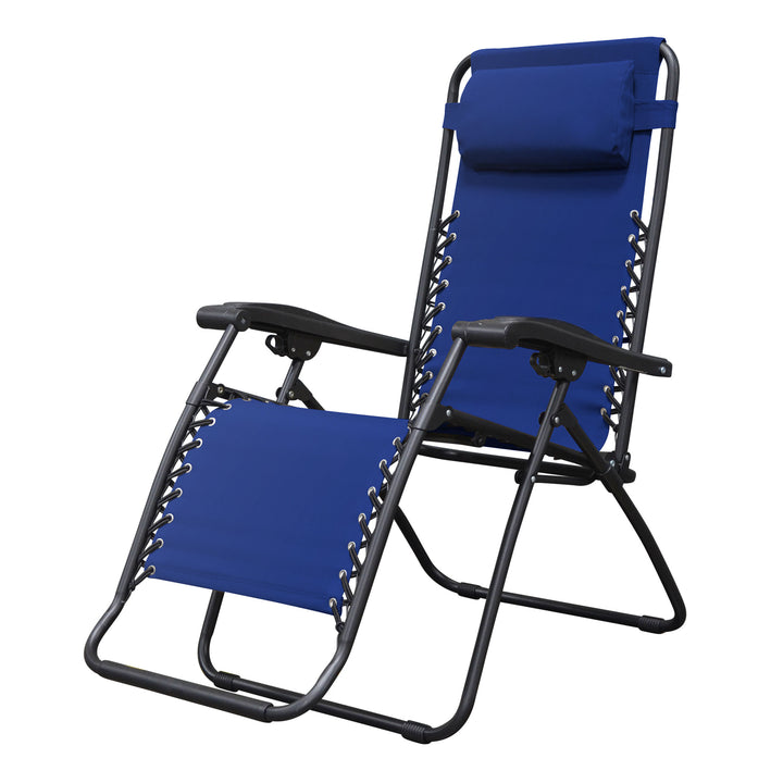 Caravan Sports Zero Gravity Folding Camping Patio Lounge Chair, Blue (Used)