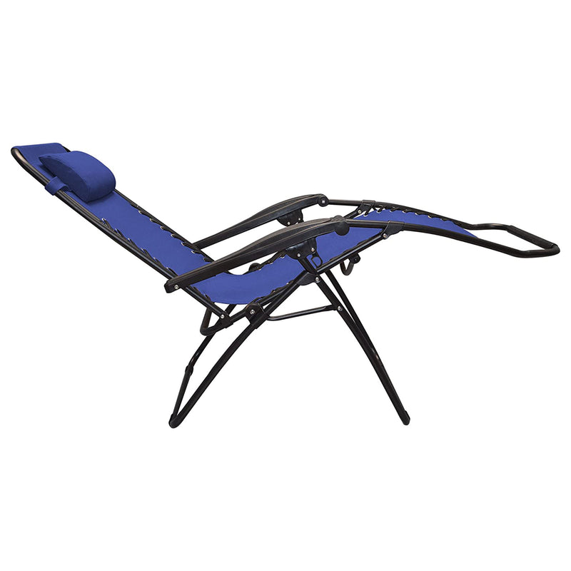 Caravan Sports Zero Gravity Folding Camping Patio Lounge Chair, Blue (Used)