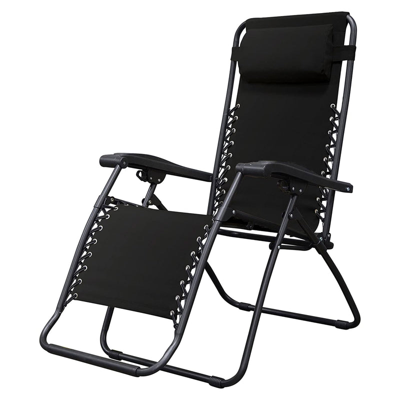 Caravan Sports Zero Gravity Folding Camping Patio Lounge Chair, Black (Open Box)