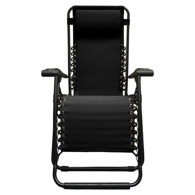 Caravan Sports Zero Gravity Outdoor Folding Patio Lounge Chair, Black (Pair)