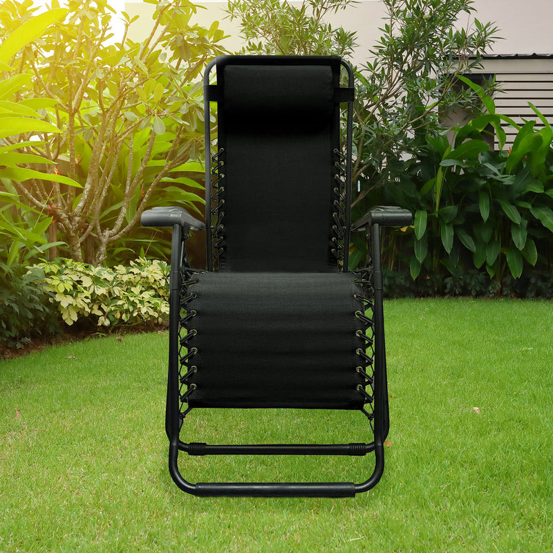 Caravan Sports Zero Gravity Folding Camping Patio Lounge Chair, Black (Open Box)