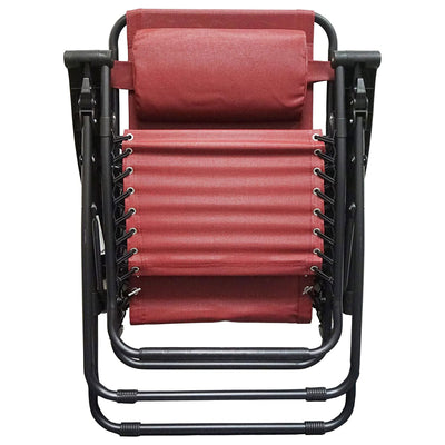 Caravan Sports Zero Gravity Outdoor Folding Camping Patio Lounge Chair, Burgundy - VMInnovations