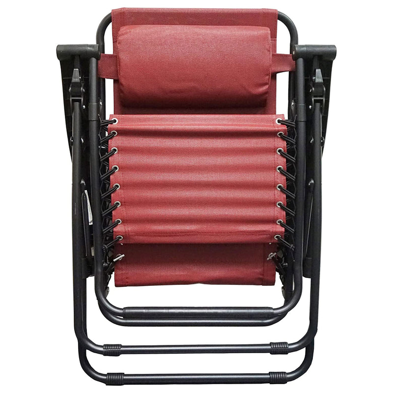 Caravan Sports Zero Gravity Outdoor Folding Lounge Chair, Burgundy (Open Box)