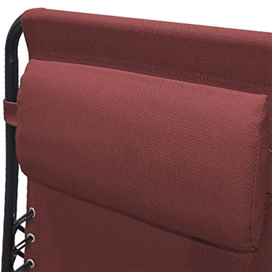 Caravan Sports Zero Gravity Outdoor Folding Lounge Chair, Burgundy (Open Box)