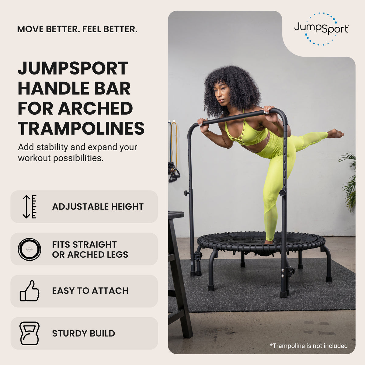 JumpSport Handle Bar for 39" Straight/Arched Leg Fitness Trampolines (Open Box)