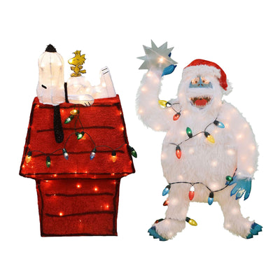 ProductWorks 32 In Snoopy's Doghouse Display + 32 In Bumble w/ Tree Star Display
