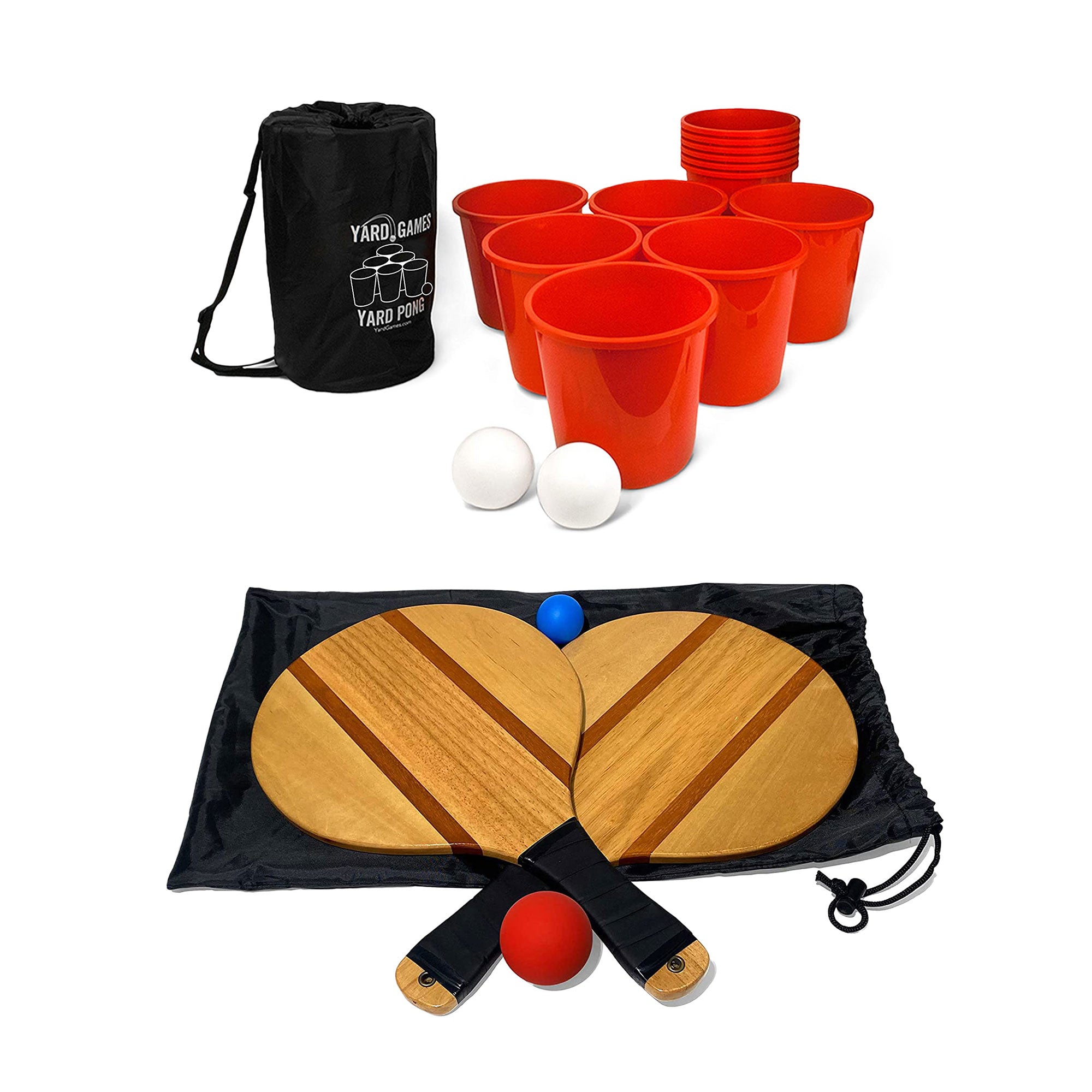 YardGames Giant Outdoor Yard Pong Activity Set + Premium Frescobol Game Set