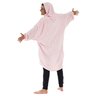 The Comfy Dream Microfiber Wearable Blanket Hoodie for Adults, Pink (Open Box) - VMInnovations