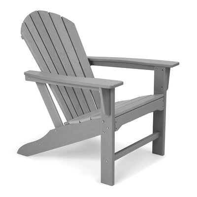 Edyo Living HDPE Plastic All Weather Outdoor Patio Lawn Adirondack Chair, Gray