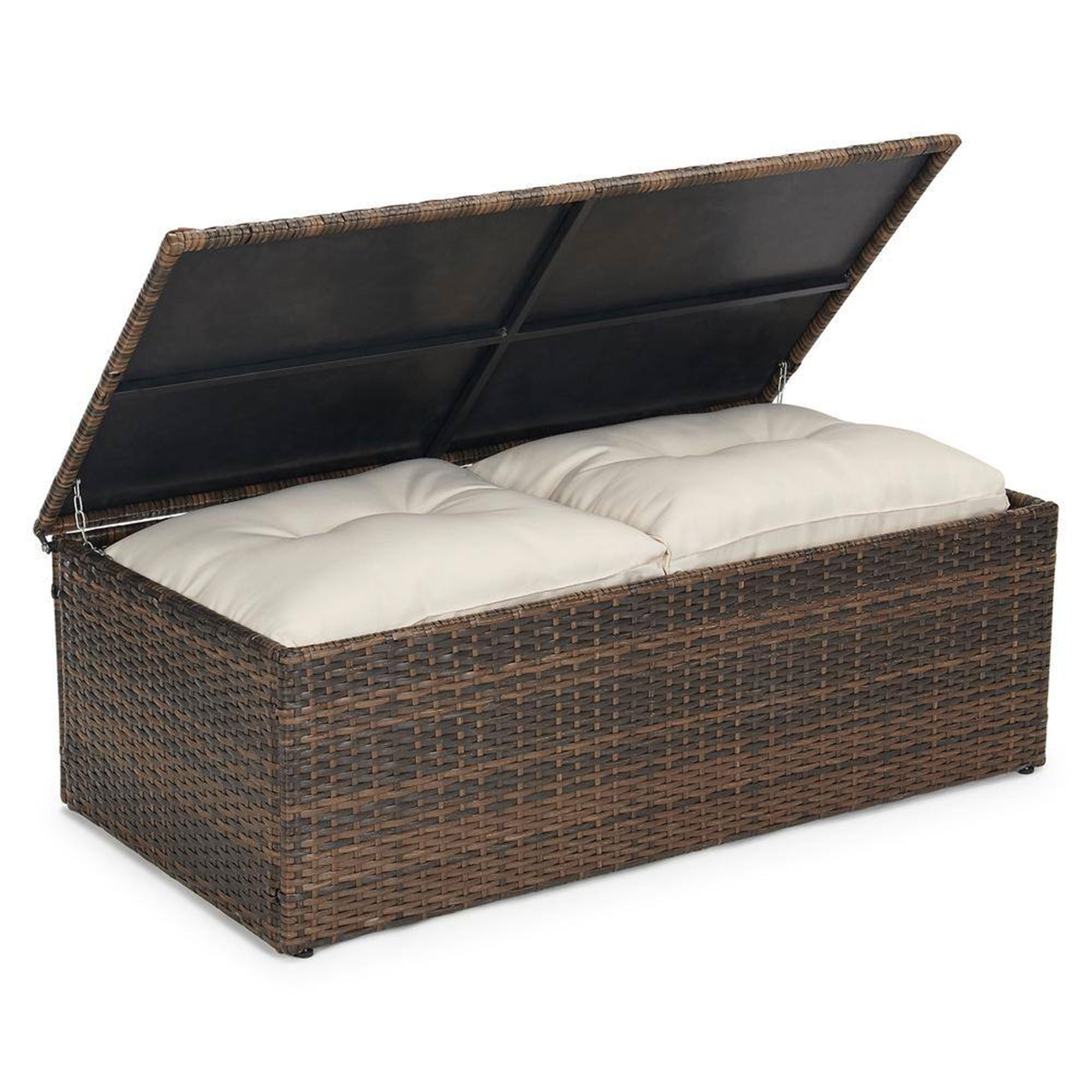 Edyo Living 6-Piece Brown Wicker Patio Furniture Conversation Seating Set, Beige - VMInnovations