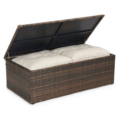 Edyo Living 6-Piece Brown Wicker Patio Furniture Conversation Seating Set, Beige - VMInnovations
