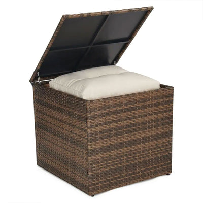 Edyo Living 6-Piece Brown Wicker Patio Furniture Conversation Seating Set, Beige - VMInnovations
