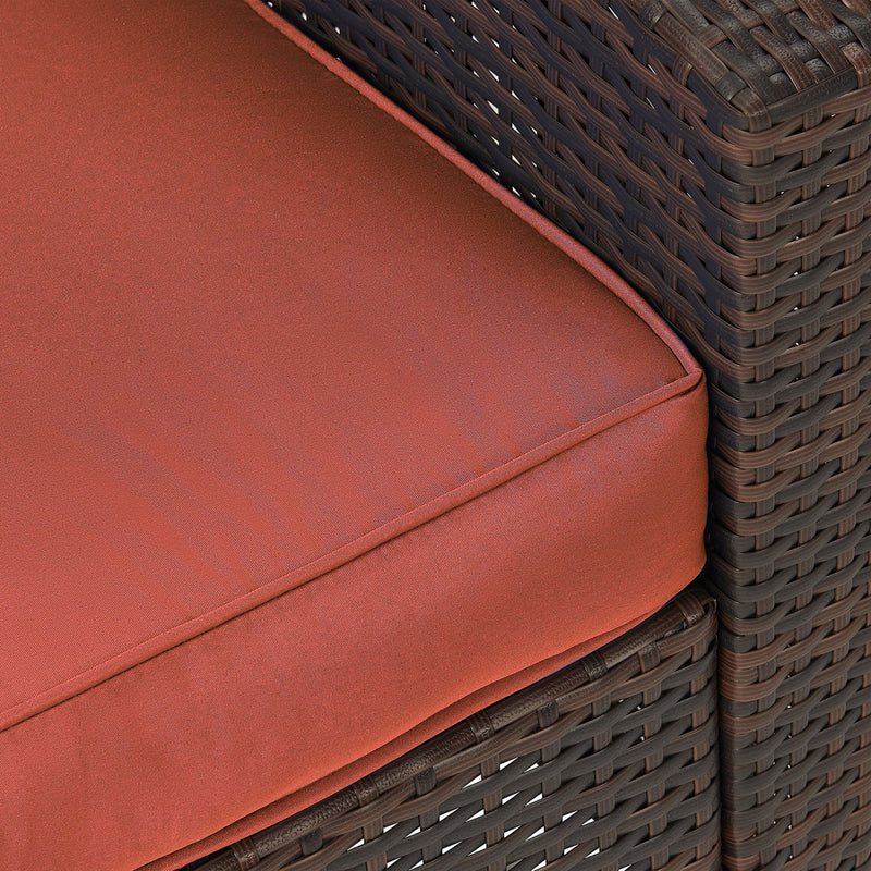 JYED DECOR 6pc Wicker Outdoor Patio Conversation Sofa Furniture Set, Orange