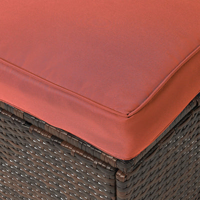JYED DECOR 6pc Wicker Outdoor Patio Conversation Sofa Furniture Set, Orange