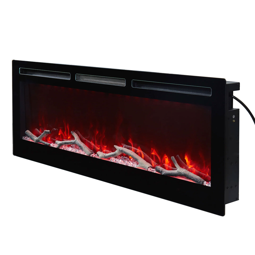 Edyo Living Wall Mount or Recessed Electric Fireplace with Touch Screen, 50 Inch