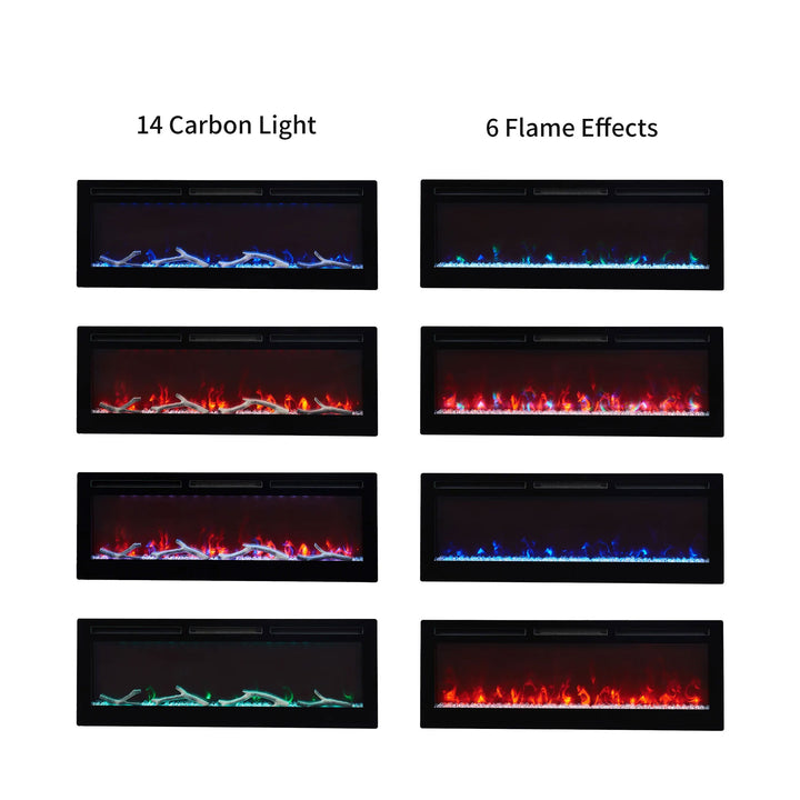 Edyo Living Wall Mount Electric Fireplace with Touch Screen, 50 Inch (Used) - VMInnovations