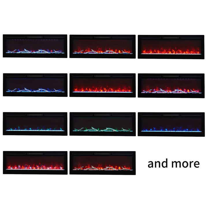 Edyo Wall Mount or Recessed Electric Fireplace with Touch Screen, 60 Inch (Used) - VMInnovations