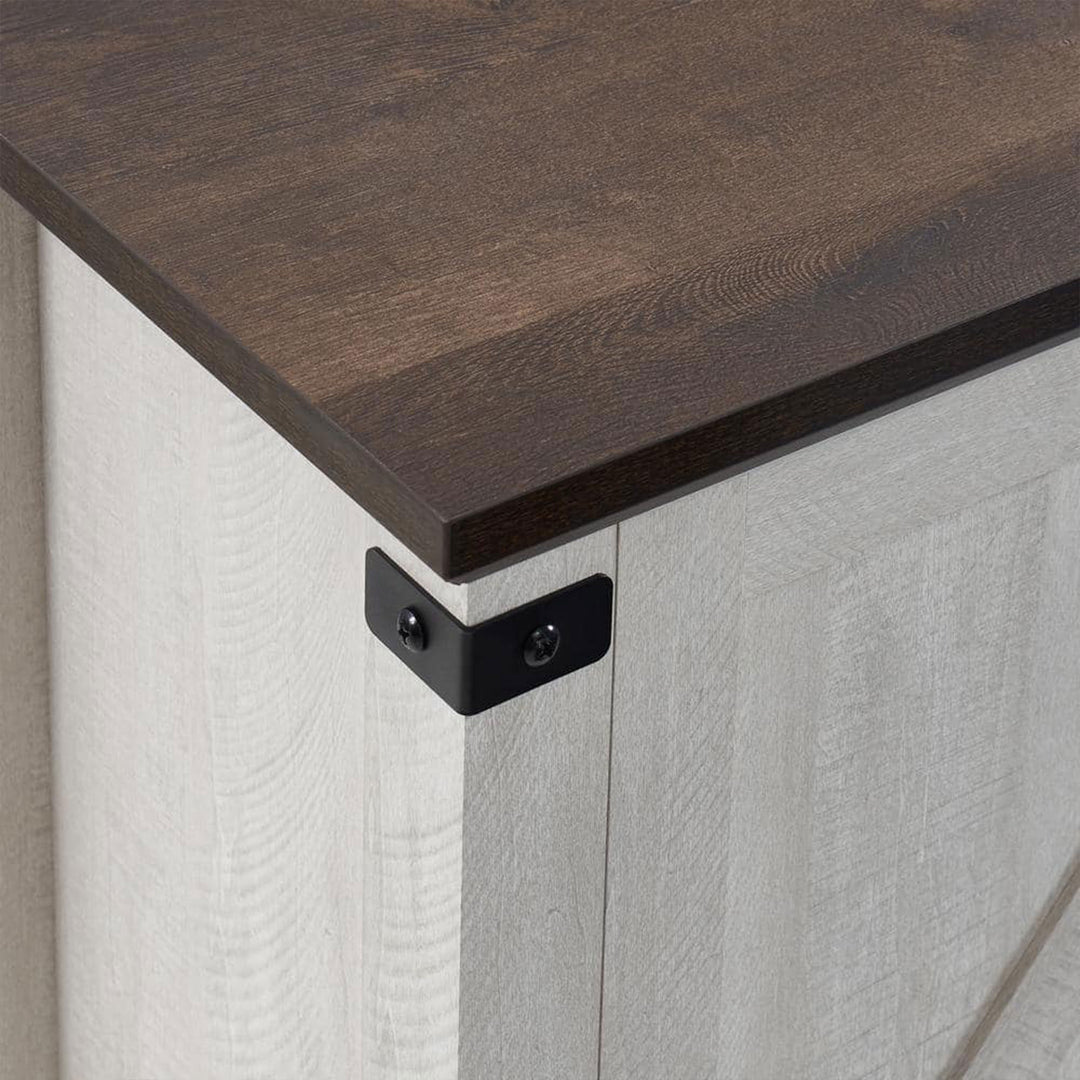 Edyo Living 63in Wooden Electric Fireplace TV Stand Console, Grey (Open Box) - VMInnovations