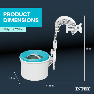 Intex Deluxe 800 GPH+ Wall-Mounted Swimming Pool Surface Automatic Skimmer