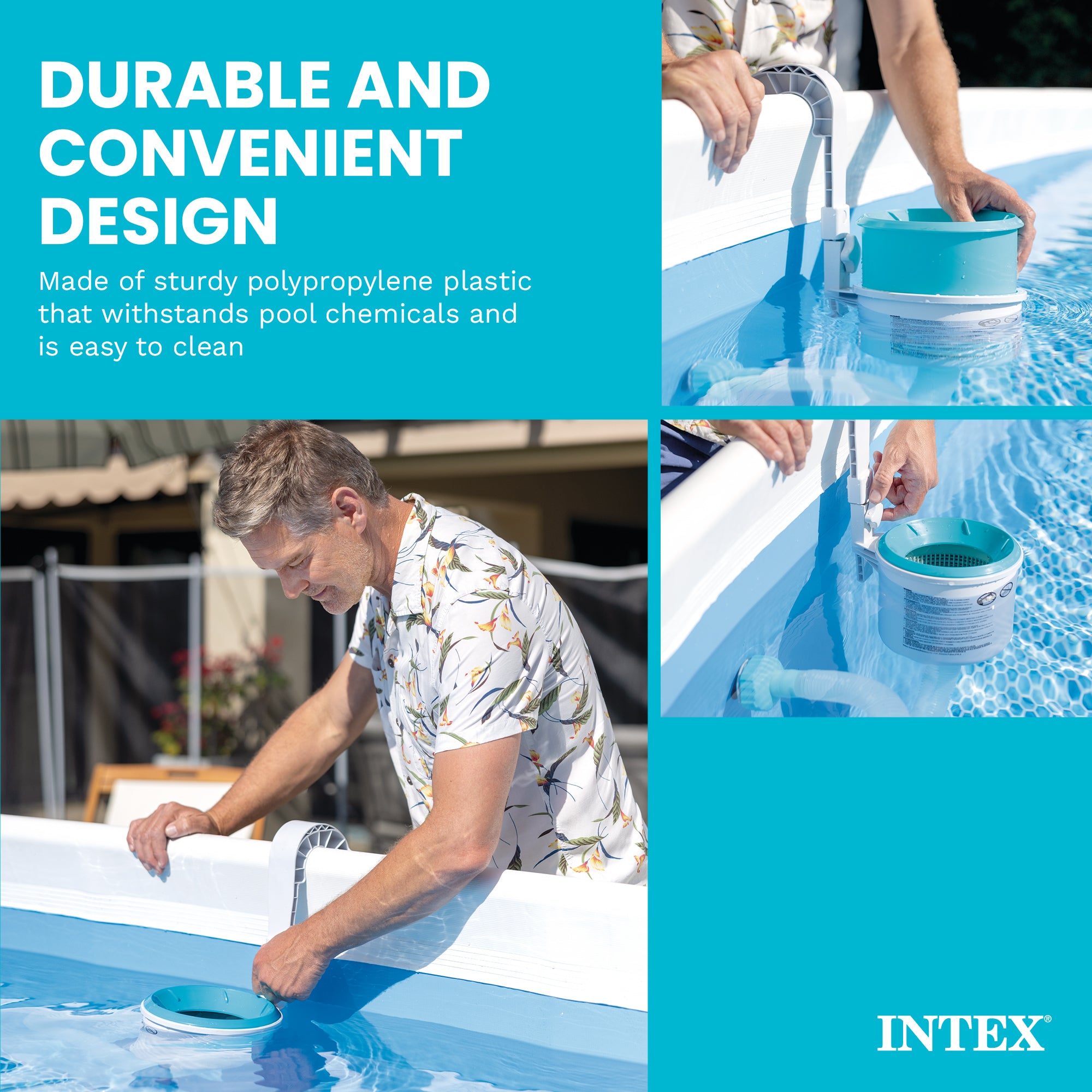 Intex Deluxe 800 GPH+ Wall-Mounted Swimming Pool Surface Automatic Skimmer