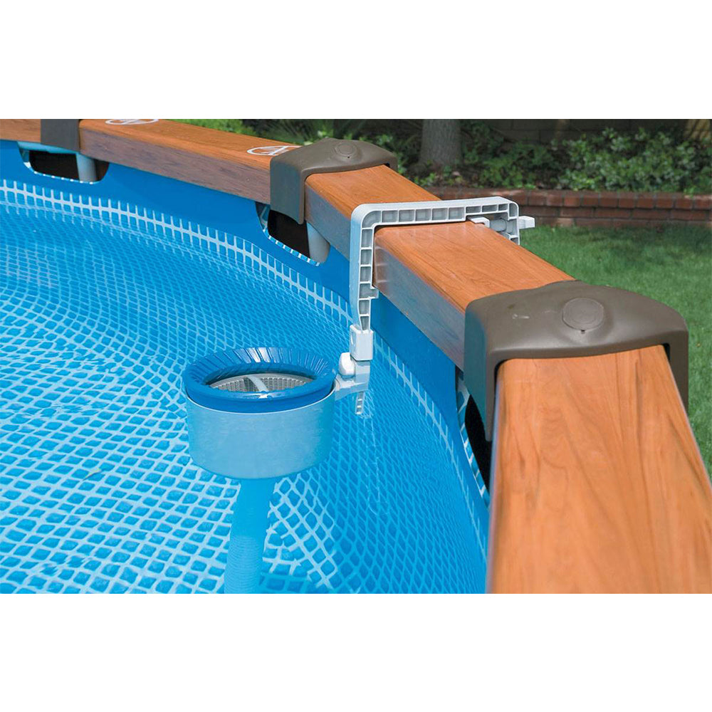 Intex Replacement Hose Adapter B with Collar (Pair) w/ Wall Mount Pool Skimmer