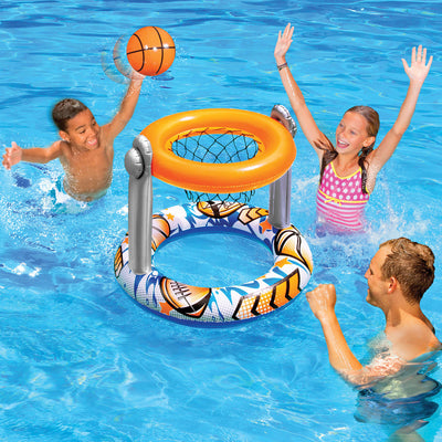 Banzai 2 'N 1 Swimming Pool Sport Combo Set, Basketball Hoop and Football Target