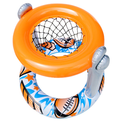 Banzai 2 'N 1 Swimming Pool Sport Combo Set, Basketball Hoop and Football Target