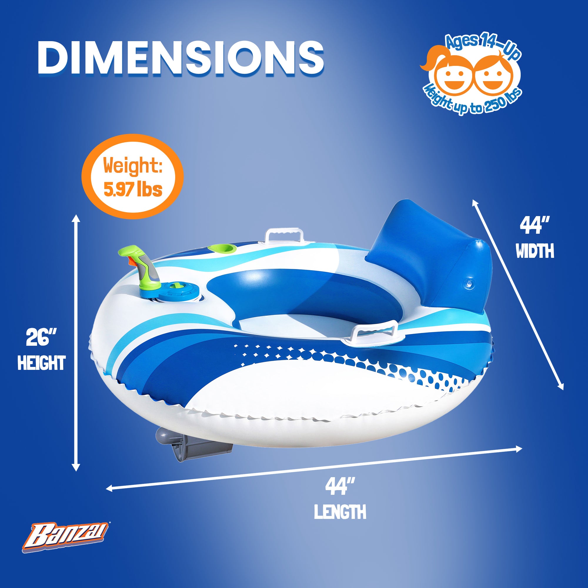 Motorized Battery Powered Inflatable Cruiser Float for Teens/Adults (Open Box)
