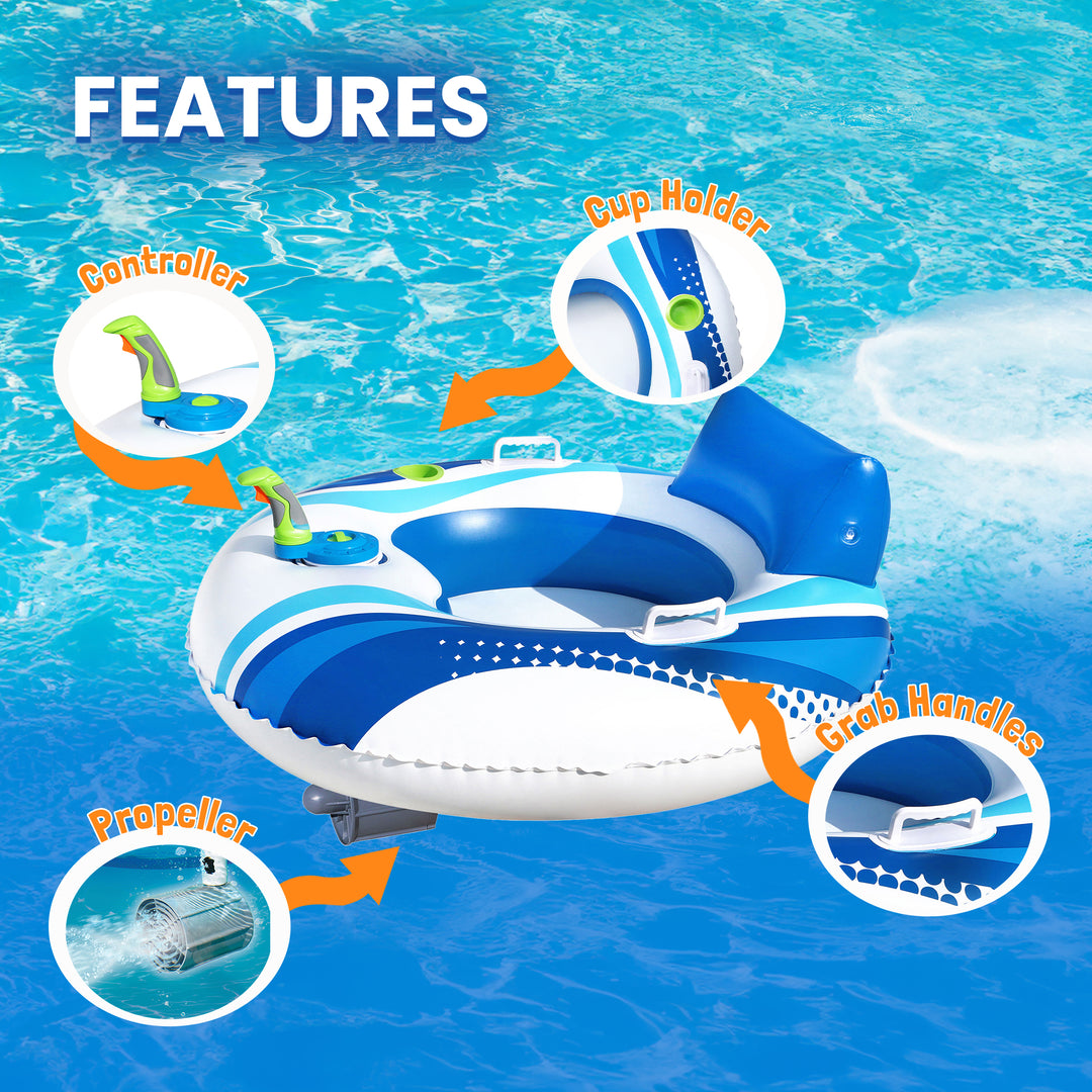 Banzai Motorized Battery Powered Inflatable Pool Cruiser Float for Teens/Adults