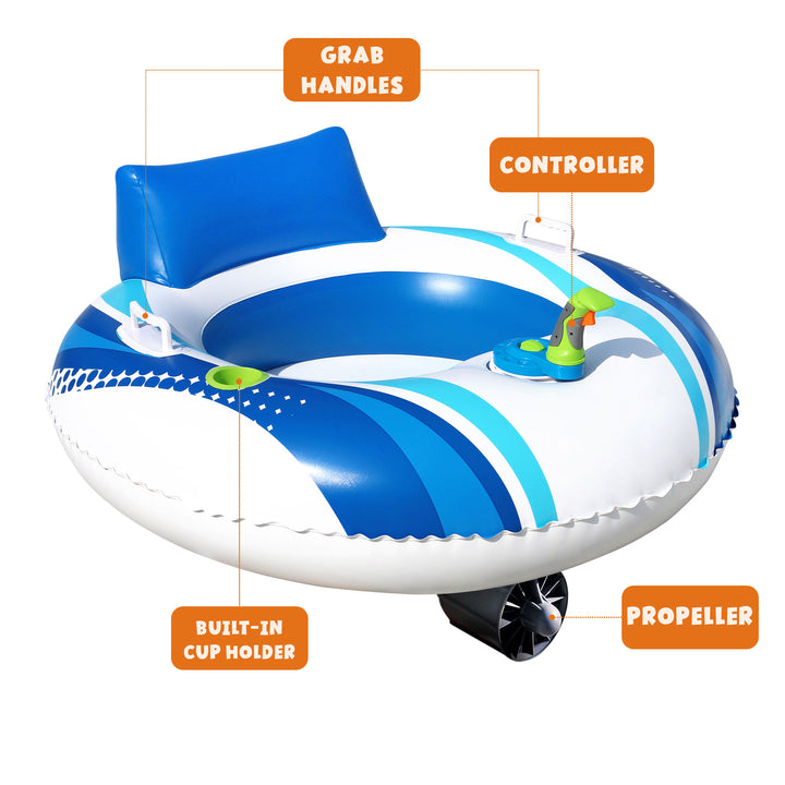 Banzai Motorized Battery Powered Inflatable Pool Cruiser Float for Teens/Adults