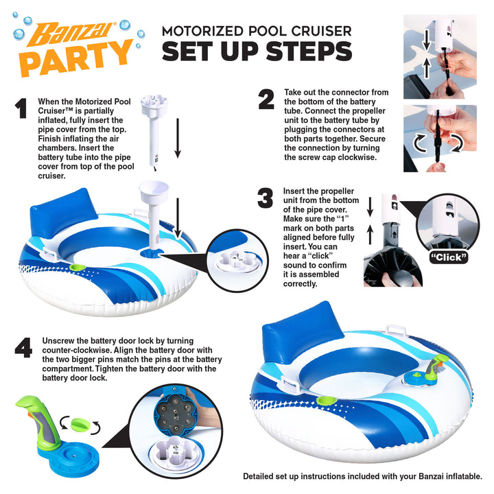 Motorized Battery Powered Inflatable Pool Cruiser Float for Teens/Adults (Used)