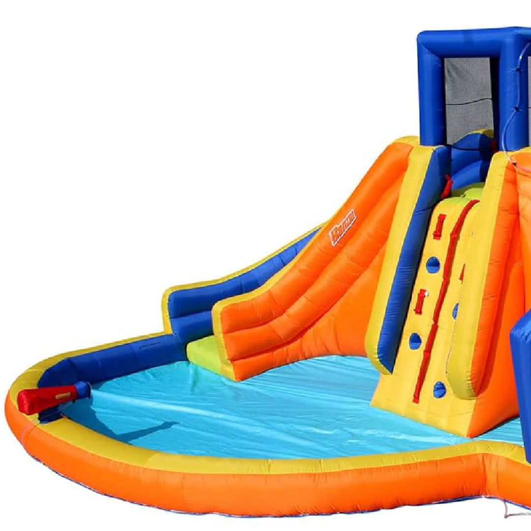 Banzai Rapid Falls Dual Slides Outdoor Water Park Climbing Rope Lagoon, Ages 5+