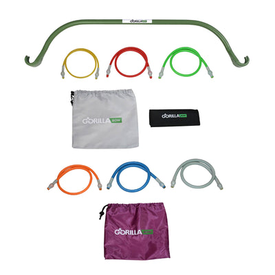 Gorilla Bow Pilates Resistance Bands and Exercise Bow + Lite Gym Heavy Band Kit