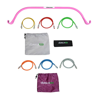 Gorilla Bow Lite Home Workout Resistance Band Exercise Bow with Heavy Band Set