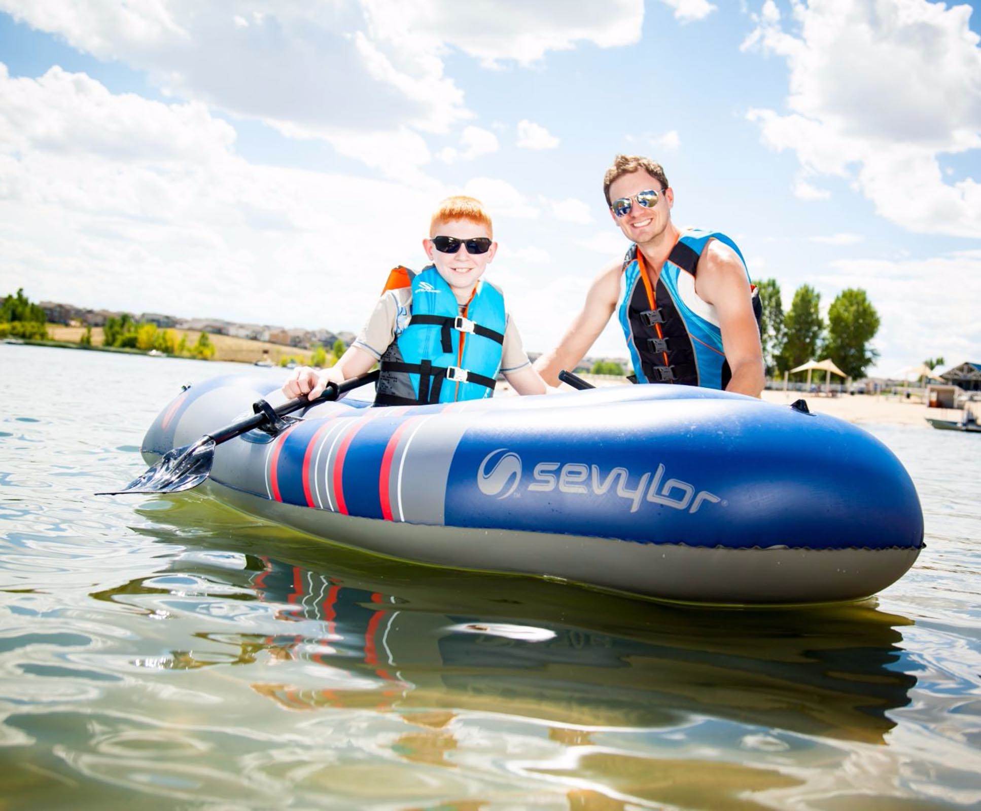 SEVYLOR Colossus 2 Person Inflatable 14 Guage PVC Boat Raft w/ Oars - Open Box