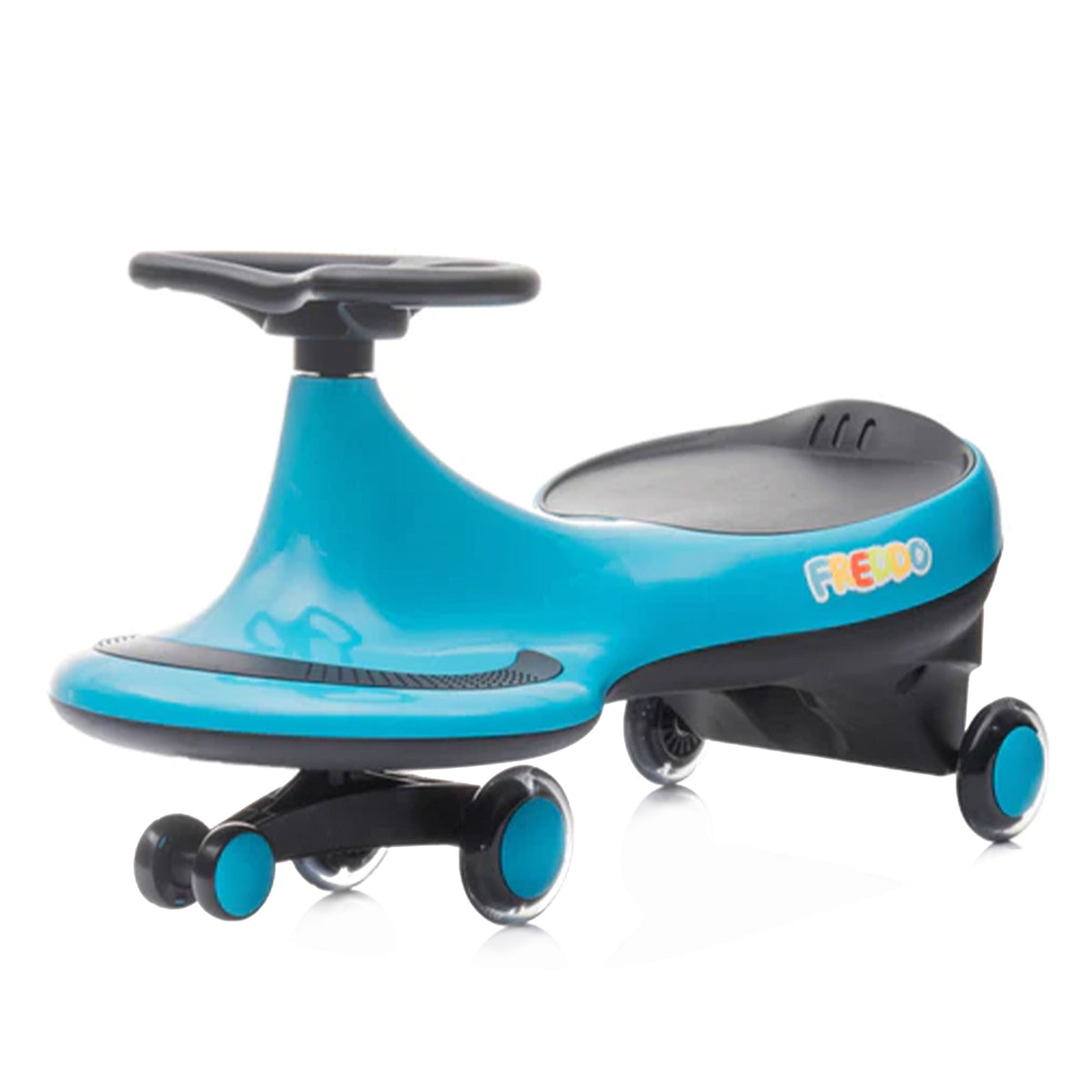 Freddo Toys Toddler Kids Swing Car with Flashing Wheels for Ages 3 to 12, Blue - VMInnovations