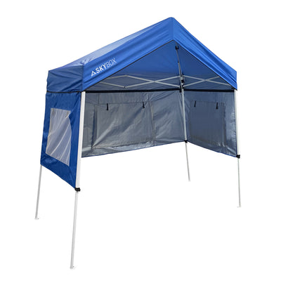 Caravan Canopy Skybox 3.2' x 6.5' Instant Steel Sport Shelter, Blue (Open Box)