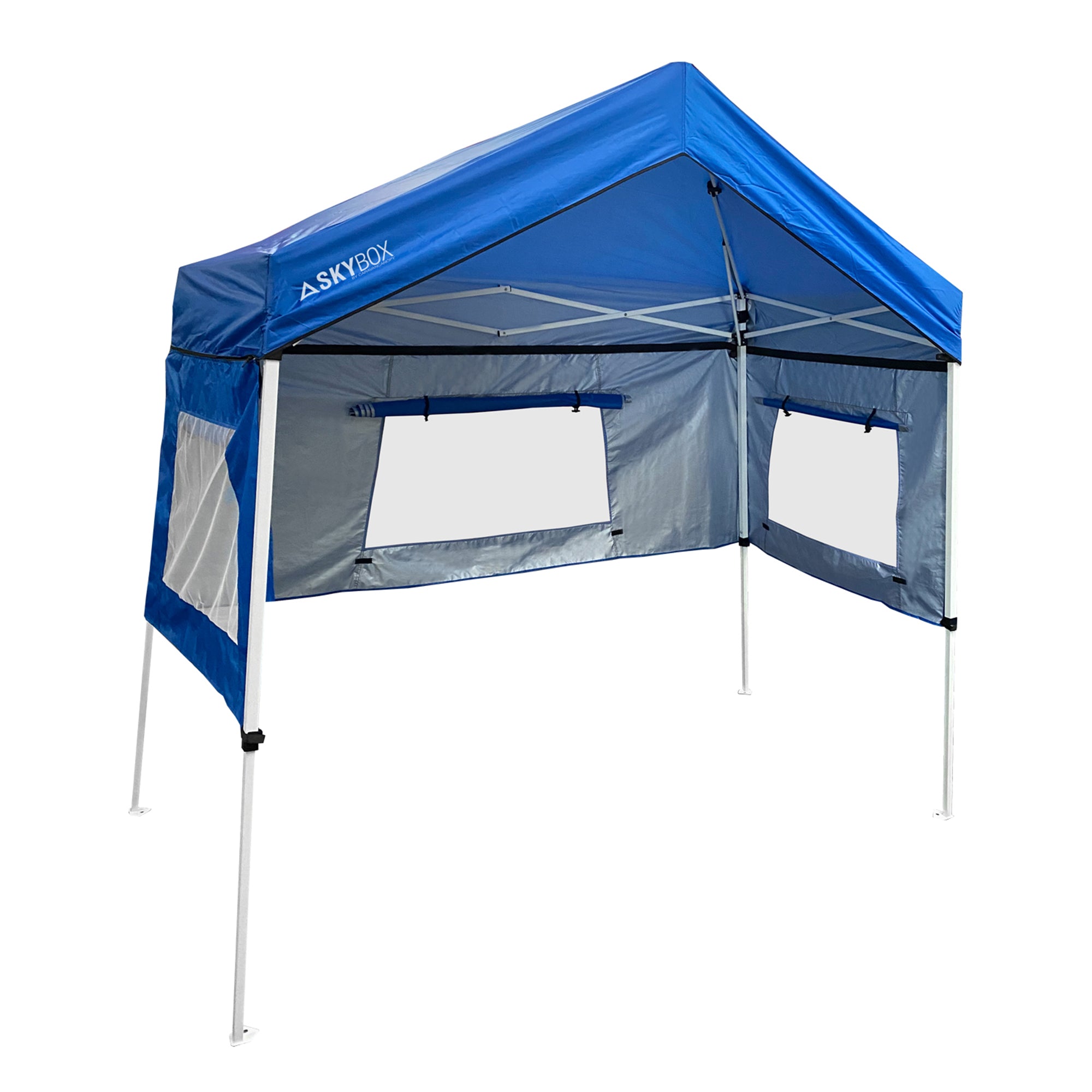 Caravan Canopy Skybox 3.2' x 6.5' Instant Multipurpose Steel Sport Shelter, Blue - VMInnovations