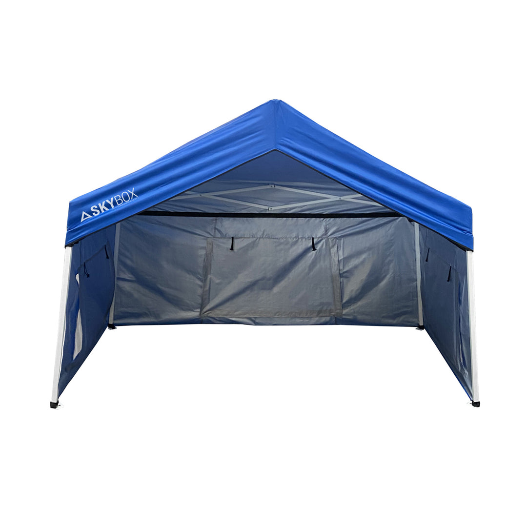 Caravan Canopy Skybox 3.2' x 6.5' Instant Steel Sport Shelter, Blue (Open Box) - VMInnovations