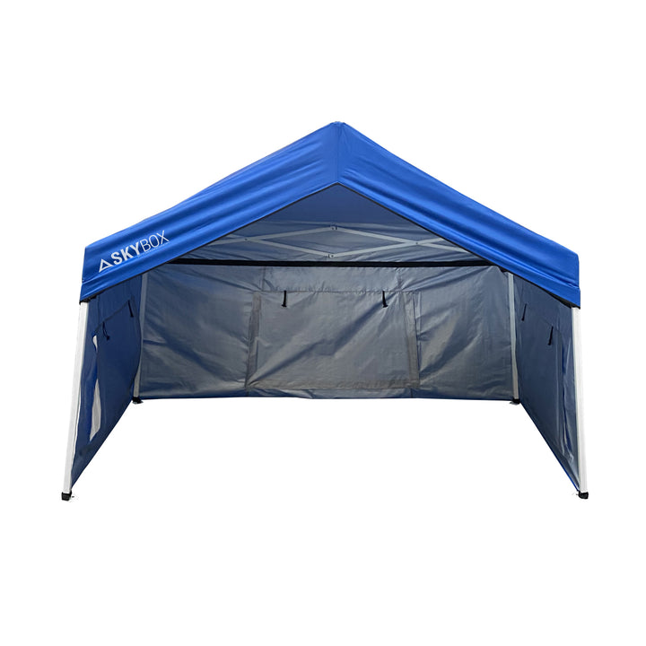 Caravan Canopy Skybox 3.2' x 6.5' Instant Steel Sport Shelter, Blue (Open Box) - VMInnovations