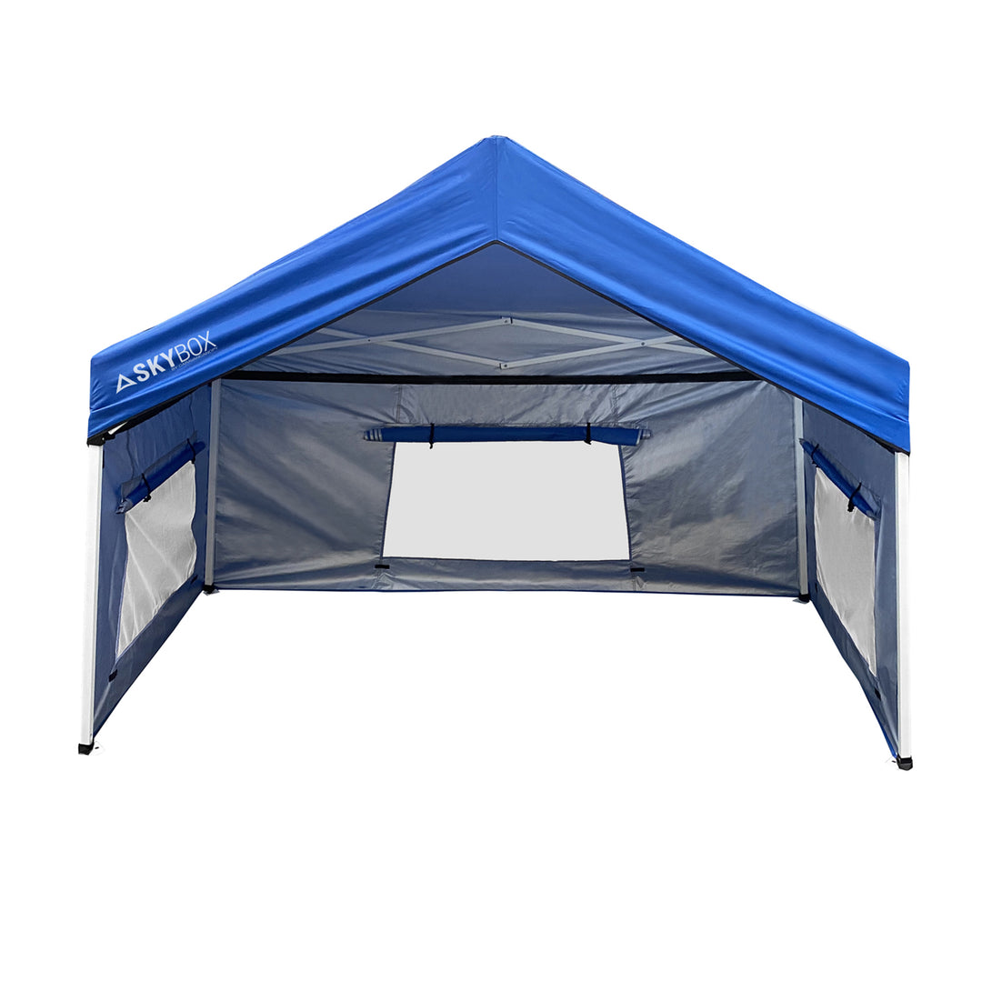 Caravan Canopy Skybox 3.2' x 6.5' Instant Steel Sport Shelter, Blue (Open Box) - VMInnovations