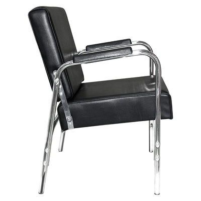 PureSana Chromium Professional Reclining Vinyl Shampoo Chair, Black (For Parts)