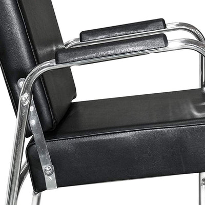 PureSana Chromium Professional Reclining Vinyl Shampoo Chair, Black (For Parts)