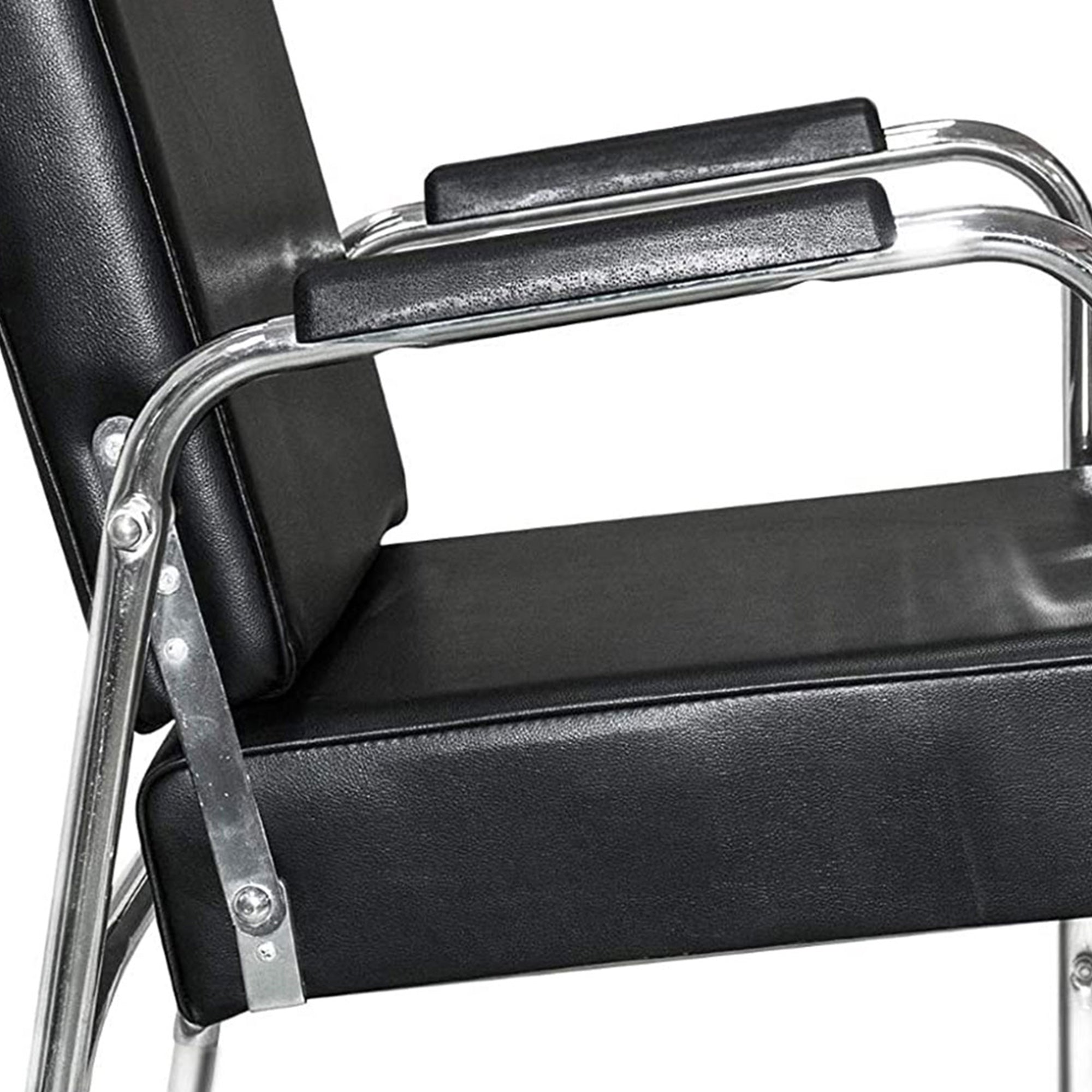 Chromium Ella Professional Auto Reclining Vinyl Shampoo Chair, Black (Open Box) - VMInnovations