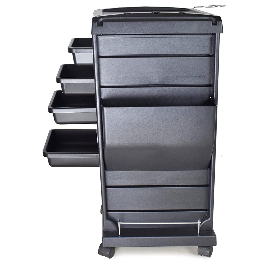 PureSana Chromium Professional 4 Drawer Rolling Salon Trolley Station (Open Box)