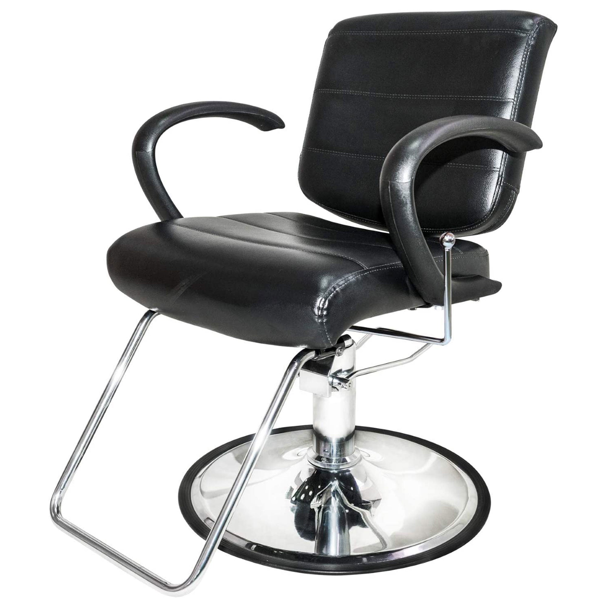 PureSana Chromium 5 Pack Salon Chairs, 360 Degree Swivel Seat, Kyler, Black