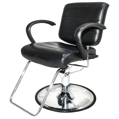 PureSana Chromium 5 Pack Salon Chairs, 360 Degree Swivel Seat, Kyler, Black