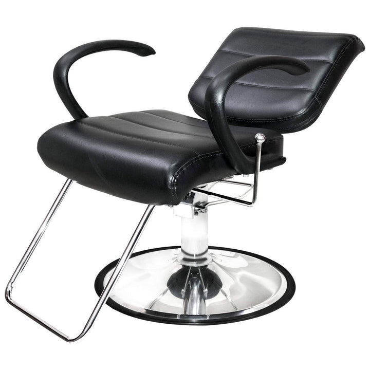 PureSana Chromium 5 Pack Salon Chairs, 360 Degree Swivel Seat, Kyler, Black